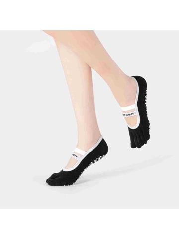 MUNADUNA Yoga-/Pilates-Zehensocken Anti-Rutsch in Schwarz