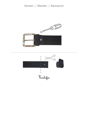 FRONHOFER Kunstledergürtel Silber in Cognac