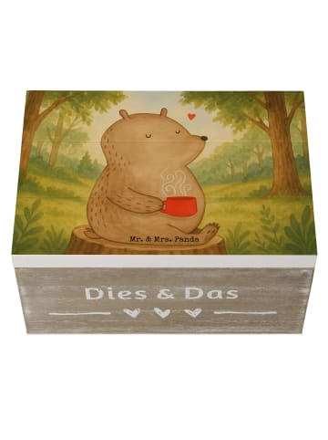 Mr. & Mrs. Panda Box mit Deckel Bär Kaffee Design ohne Spruch in Weiß