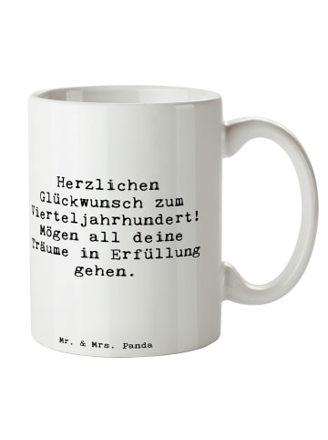 Mr. & Mrs. Panda Kaffeetasse Spruch 25. Geburtstag Freude mit Sp... in Weiß
