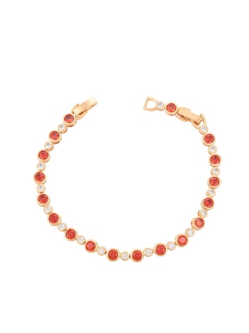 faina Women Crystal-Studded Bracelet in Rose Gold Orange