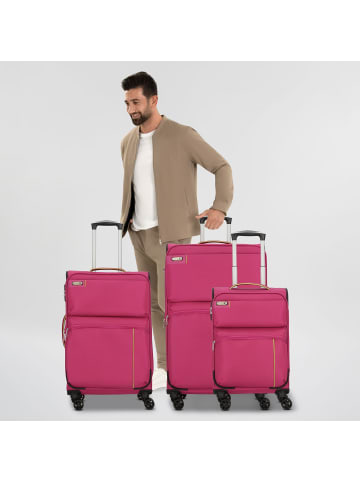 D&N Travel Line 6704 4 Rollen Kofferset 3-teilig pink