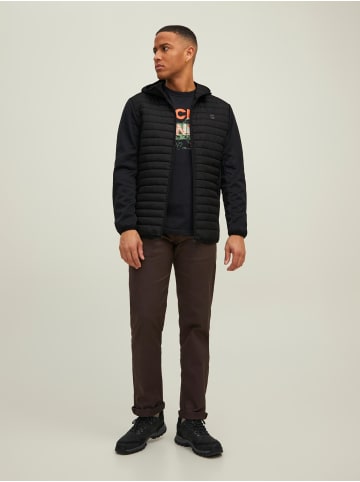 Jack & Jones Softshell Stepp Jacke mit Kapuze JJEMULTI in Schwarz-2