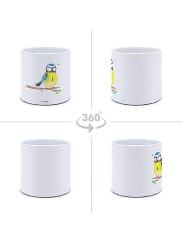 Mr. & Mrs. Panda XL Blumentopf Vogel Blaumeise ohne Spruch in Weiß