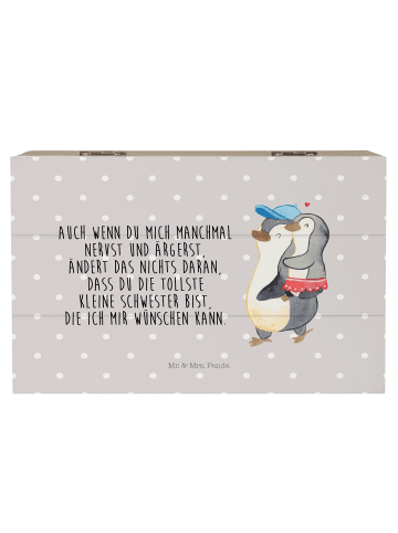 Mr. & Mrs. Panda Aufbewahrungsbox Pinguin Kleine Schwester mit S... in Grau Pastell