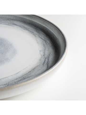 gipfelstück Suppenteller, Steinzeug TIEFER SEE in Grau / Weiß