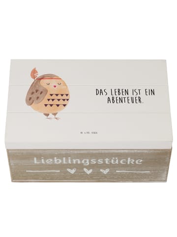 Mr. & Mrs. Panda Erinnerungsbox Eule Federschmuck mit Spruch in Weiß