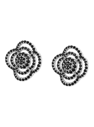 faina Earrings in Silver Black