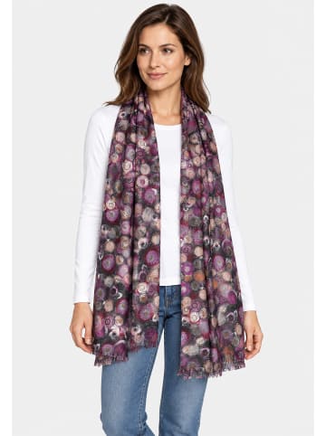 Faera Schal Kreisdesign Alloverprint Feine Fransen in Pink