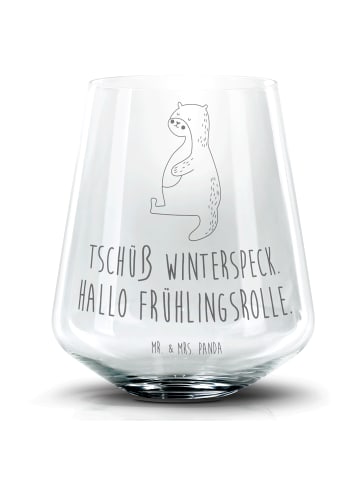 Mr. & Mrs. Panda Blümchentail Glas Otter Bauch mit Spruch in Transparent