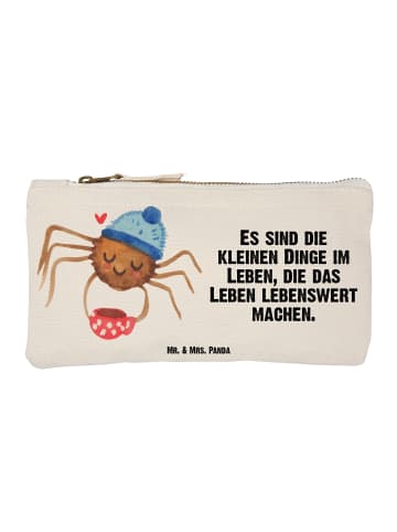 Mr. & Mrs. Panda Schminktasche Spinne Agathe Kaffee mit Spruch in Weiß