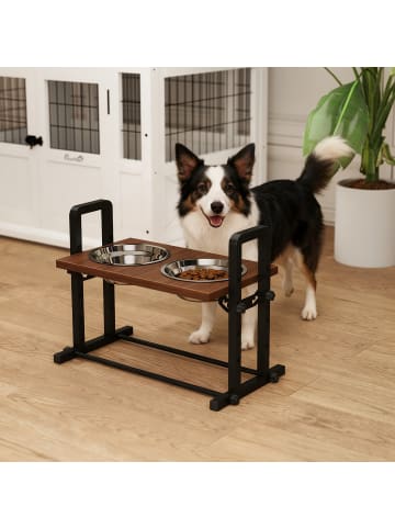 Pawhut Erhöhter Hundenapf Braun