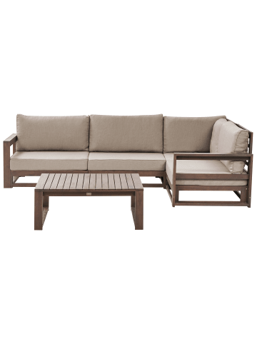 Beliani 2-tlg Sitzgruppe TIMOR in Braun/Beige/Grau linksseitig