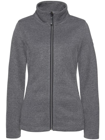 Polarino Strickfleecejacke in graumeliert