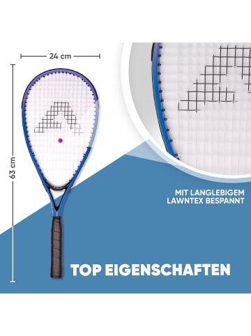 Apollo Badminton Schläger Set Kinder " Speed Pro " in blau