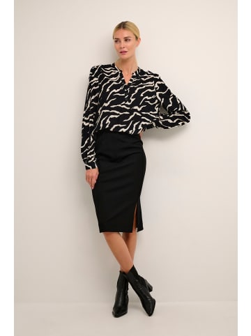 Kaffe Langarm-Bluse KAsomia Loose fit in Antique, Black Zebra Print