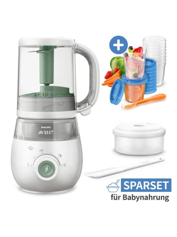 Philips Avent 45-tlg. Sparset inkl. Babynahrungszubereiter 4-in-1 in weiss,gruen