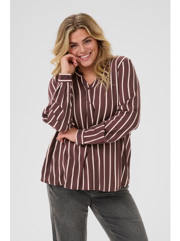 KAFFE curve Langarm-Bluse KCsida Regular fit in Fudge / Lotus Stripe