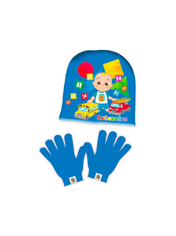 COFI 1453 Cocomelon Warm Mütze und Handschuhe Winterset in Blau