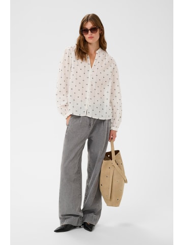 Soaked in Luxury Langarm - Hemd SLAmelie Gerade Passform in White W. Black Dobby