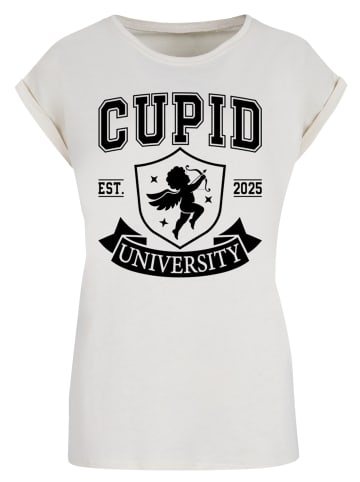 F4NT4STIC Extended Shoulder T-Shirt Cupid University Valentinstag in Whitesand