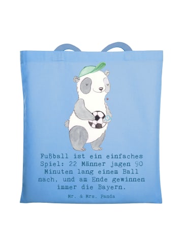 Mr. & Mrs. Panda Umhängetasche Fußball Bayern mit Spruch in Sky Blue