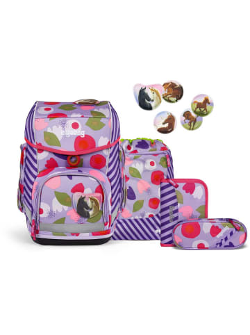 Ergobag cubo Schulranzen Set 5-tlg. BlütenzauBär 2024 in lila