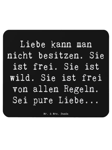 Mr. & Mrs. Panda Maus Pad Spruch Liebe und Freiheit mit Spruch in Schwarz