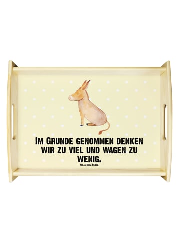 Mr. & Mrs. Panda bett tablett Esel mit Spruch in Gelb Pastell
