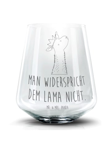 Mr. & Mrs. Panda Blümchentailglas Lamakopf König mit Spruch in Transparent