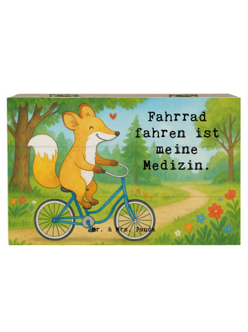 Mr. & Mrs. Panda Schatulle Fuchs Fahrrad fahren Design mit Spruch in Weiß