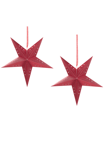 Beliani 2er-Set LED Deko MOTTI in Rot