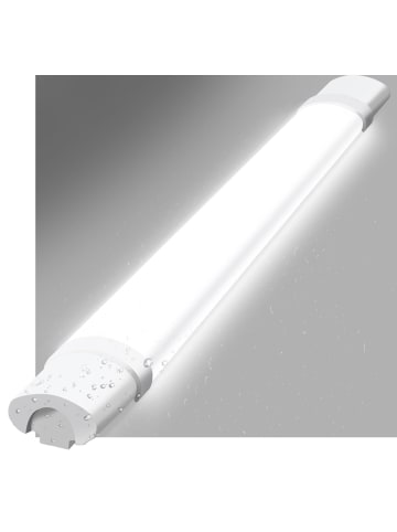 ZMH Deckenleuchte LED in weiß IP65 24W Kellerlampe 5000K Kaltweiß L 90CM