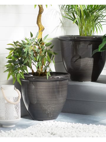 Beliani Outdoor Blumentopf TESALIA in Braun - (W) 44 x (H) 38 x (L) 44 cm