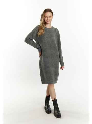 DreiMaster Damen Strickkleid in Dunkelgrau Melange