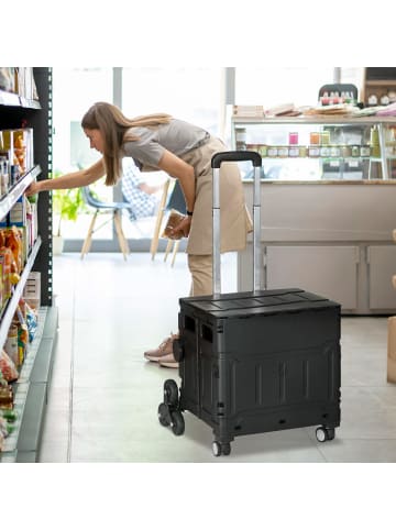 HOMCOM Einkaufswagen-52L x 48B x 100H cm-Schwarz