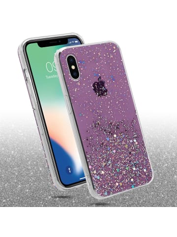 cadorabo Hülle für Apple iPhone XS MAX Glitter in Lila mit Glitter