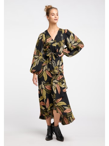 IZIA Damen Maxikleid in Schwarz Mehrfarbig