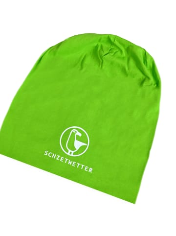 SCHIETWETTER Beanie mit Print Möwe in lime/white