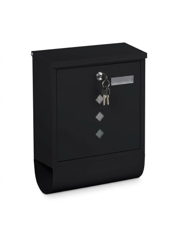 relaxdays Briefkasten mit Zeitungsfach in Schwarz