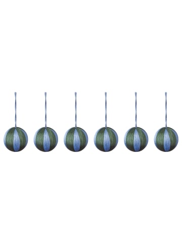 Butlers Weihnachtskugel HANG ON Fäden 6er-Set in Blau