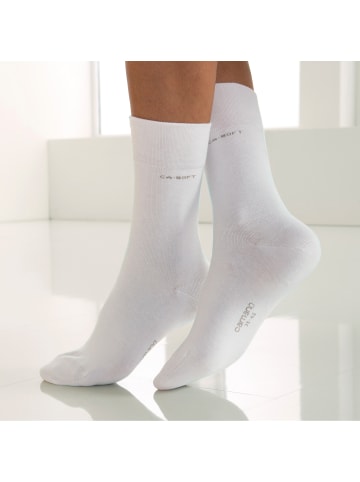 camano Unisex-Socken 2 Paar mit Softbund ca-soft in weiß