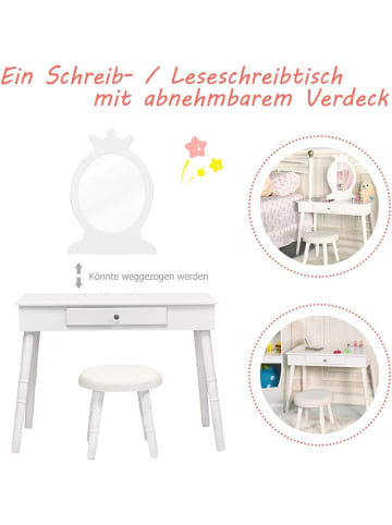 COSTWAY Schminktisch Set 2 in 1 in Weiß