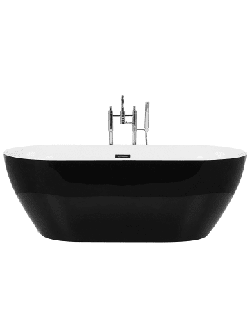 Beliani Freistehende Badewannen CARRERA in Schwarz/Silber - (W) 80 x (H) 59 x (L) 170 cm