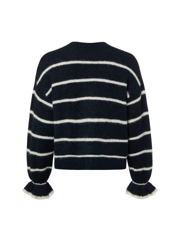 Zero Strickpullover in marine weiß - 0001