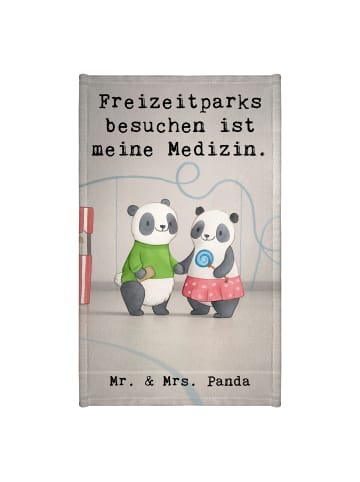 Mr. & Mrs. Panda Handtuch Klein Pandas Freizeitpark besuchen Des... in Weiß