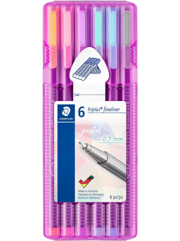 Staedtler Fineliner triplus ca. 0,3 mm Pastellfarben Packung mit 6 Stück
