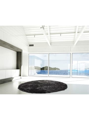 Kayoom Hochflor Teppich Diamond 725 in anthrazit - rund