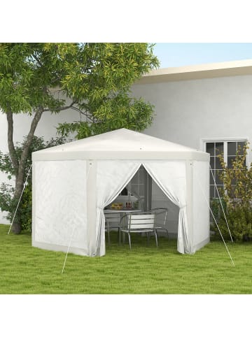Outsunny Pavillon,L394 x B341,2 x H250 cm,Cremeweiß