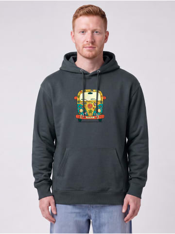 wat? Apparel Sweatshirt Hippies Bus in India Ink Grey